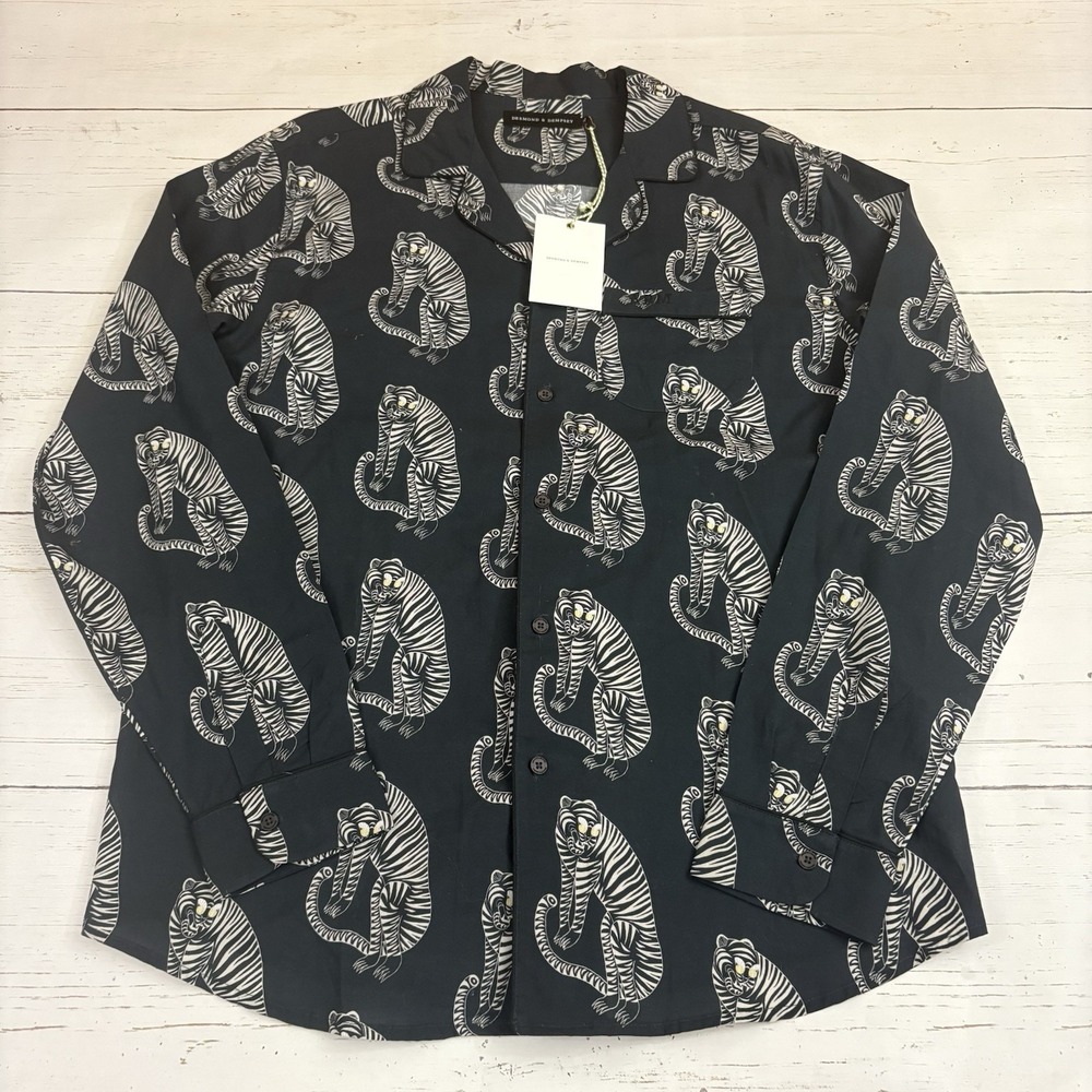 Desmond Dempsey Pajamas Top Mens XL Sansidio Tiger Print NEW NWT